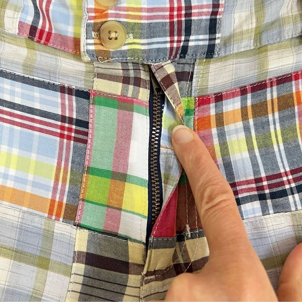Relativity Madras Plaid Patchwork Bermuda Shorts … - image 5